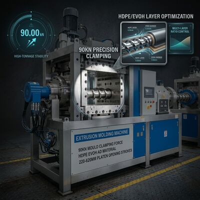 Double Station 80mm Screw Extrusion Blow Moulding Machine for 10L Bottles