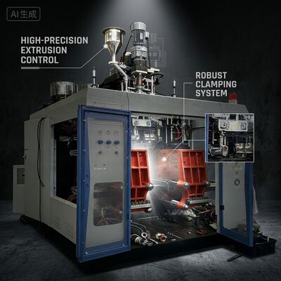 Double Station 80mm Screw Extrusion Blow Moulding Machine for 10L Bottles